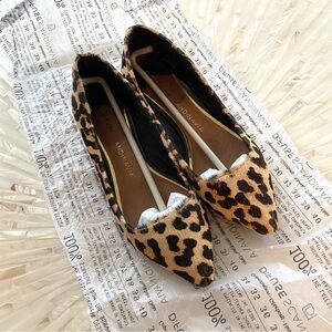 D:FUSE Leopard-print Pointed-toe Ballet Flats